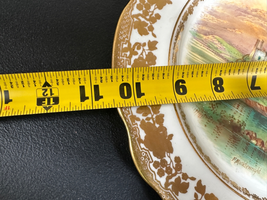 Pair Of F. Micklewright Artist Signed Hand Painted Plates Of Kilchurn Castle And Bothwell Castle By Hammersley & Co England 10.5W [Photo 14]