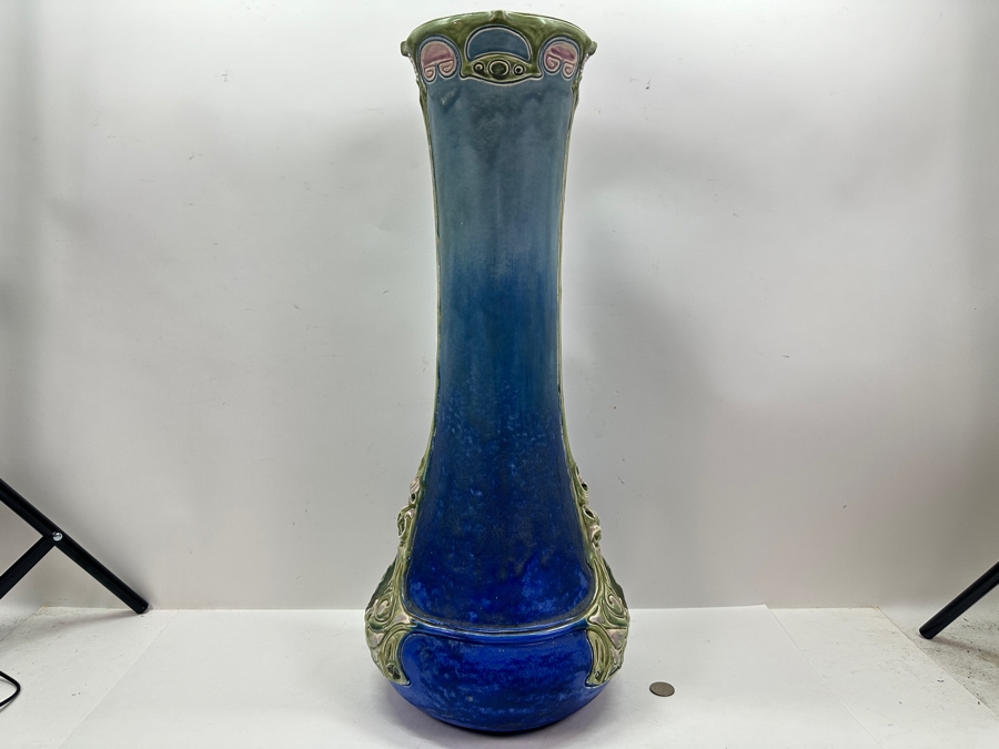 Stunning Julius Dressler Art Nouveau Austrian Tall Vase 24.25'H [Photo 4]