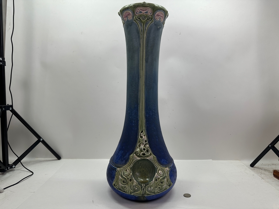 Stunning Julius Dressler Art Nouveau Austrian Tall Vase 24.25'H [Photo 8]