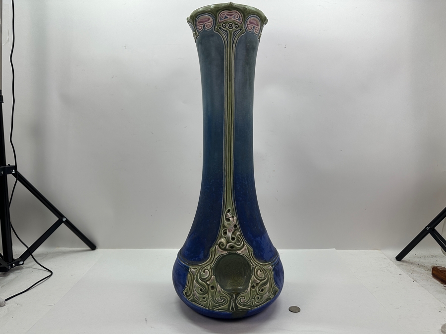 Stunning Julius Dressler Art Nouveau Austrian Tall Vase 24.25'H [Photo 11]