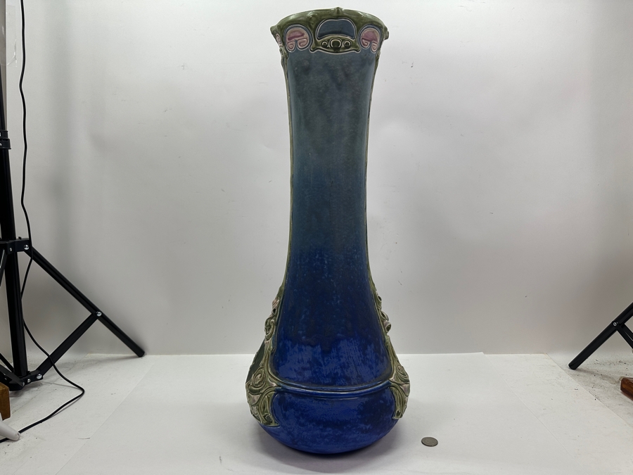 Stunning Julius Dressler Art Nouveau Austrian Tall Vase 24.25'H [Photo 10]