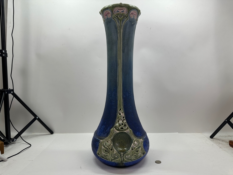 Stunning Julius Dressler Art Nouveau Austrian Tall Vase 24.25'H [Photo 7]