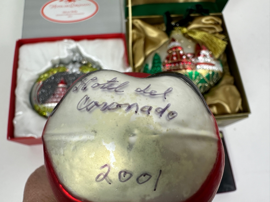 (3) Hotel Del Coronado Glass Ornaments And Brass U.S.S. Constitution 'Old Ironsides' Ornament [Photo 5]