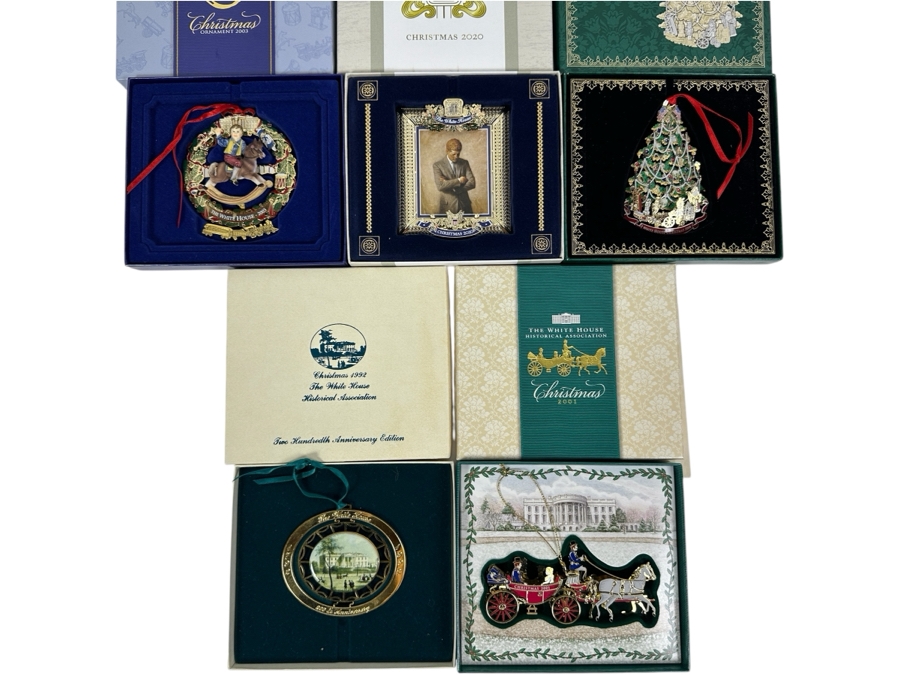 (5) The White House Historical Association Christmas Ornaments With Boxes