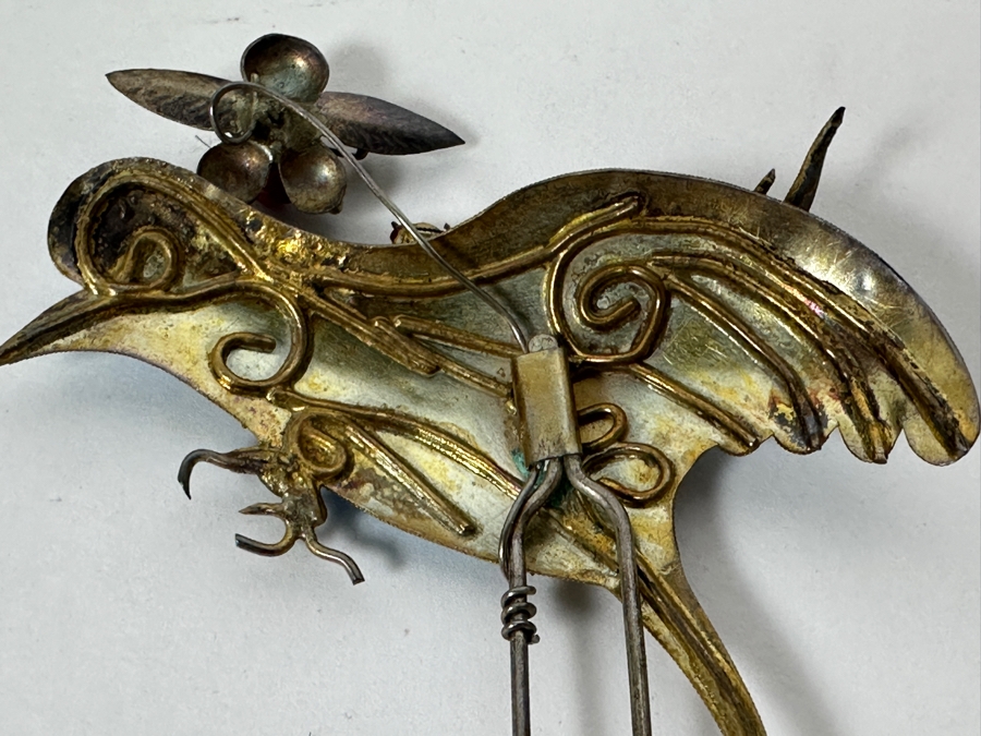 Just Added - Collection Of Antique Chinese Kingfisher Feather Hairpins 36g (Pin On Bottom Left Is Signed) [Photo 20]