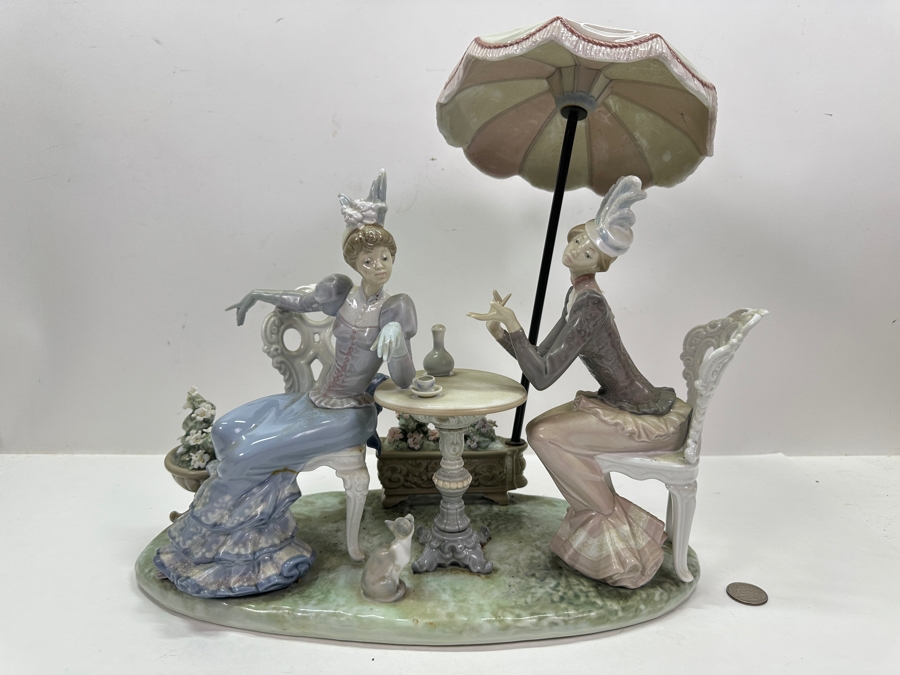 Lladro 'Cafe de Paris' Porcelain Figurine #01001511 13.5'H Original Retail $2,950 1987-1995 [Photo 2]