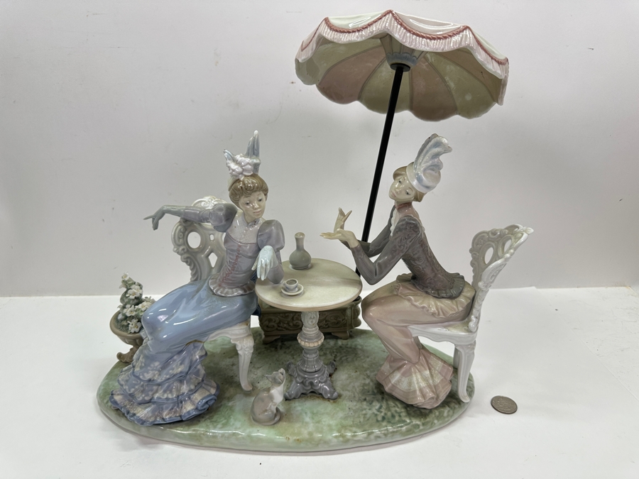 Lladro 'Cafe de Paris' Porcelain Figurine #01001511 13.5'H Original Retail $2,950 1987-1995 [Photo 3]