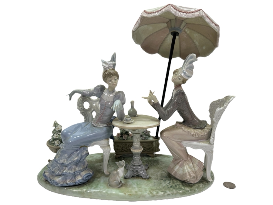 Lladro 'Cafe de Paris' Porcelain Figurine #01001511 13.5'H Original Retail $2,950 1987-1995