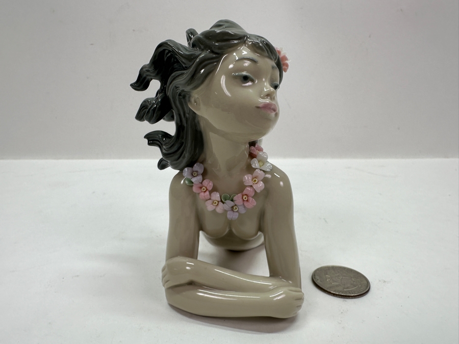 Lladro 'Fantasy' Mermaid Porcelain Figurine #1414 6.25'H $495 Retail [Photo 5]