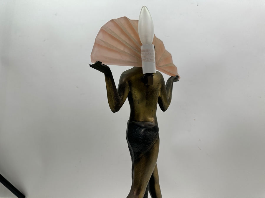 Raymonde Guerbe For Max Le Verrier Style Art Deco Egyptian Lamp With Marble Base 13W X 4D X 18.5H [Photo 11]