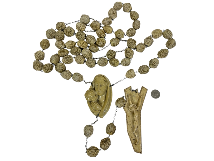 Large Resin Rosary Beads Made In Italy 66'L