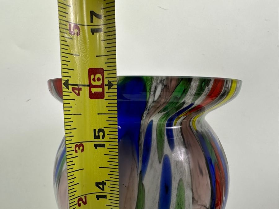 Mikasa Modern Abstract Art Glass Splatter Vase 16'H [Photo 5]