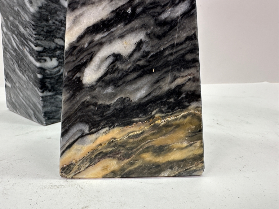 Set Of Three Vintage Solid Marble Obelisks - Tallest Is 15'H [Photo 9]