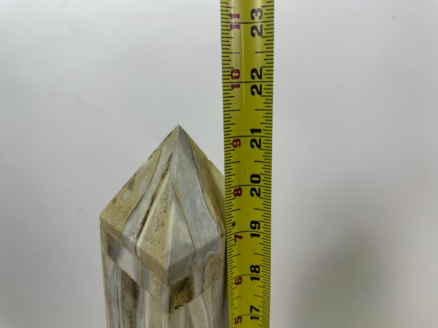 Set Of Three Vintage Bone Inlay Obelisks By Jonson & Marcius - Tallest Is 21.5'H [Photo 10]