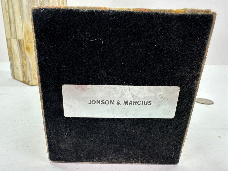 Set Of Three Vintage Bone Inlay Obelisks By Jonson & Marcius - Tallest Is 21.5'H [Photo 12]