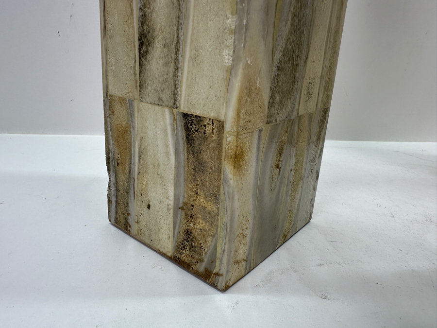 Set Of Three Vintage Bone Inlay Obelisks By Jonson & Marcius - Tallest Is 21.5'H [Photo 8]