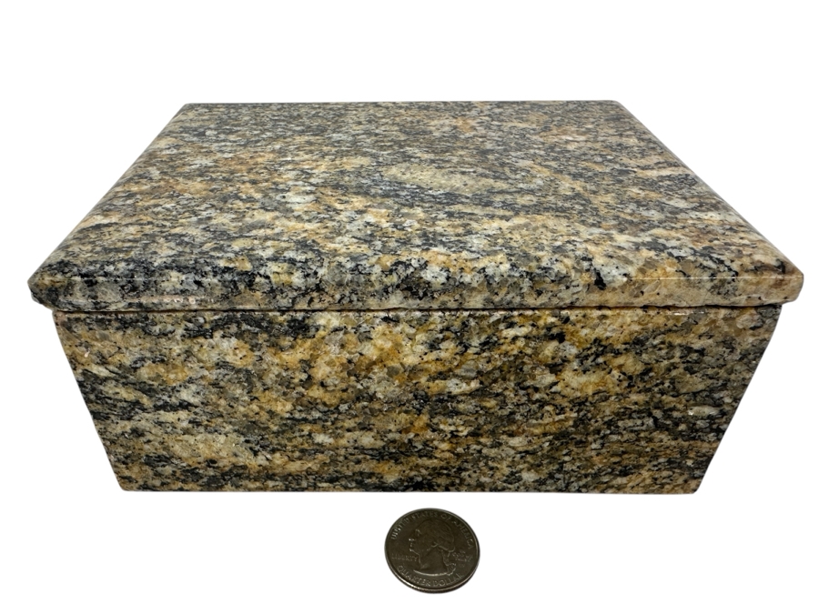 Vintage Solid Marble Box 6W X 5D X 2 7/8H