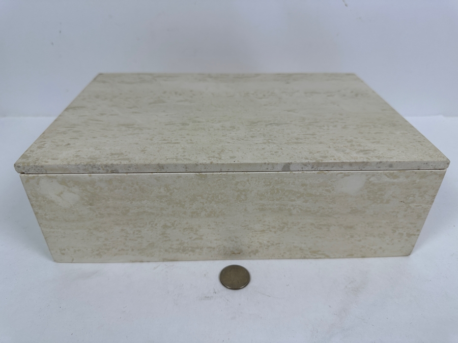 Vintage Solid Travertine Box 12W X 8D X 4H [Photo 3]
