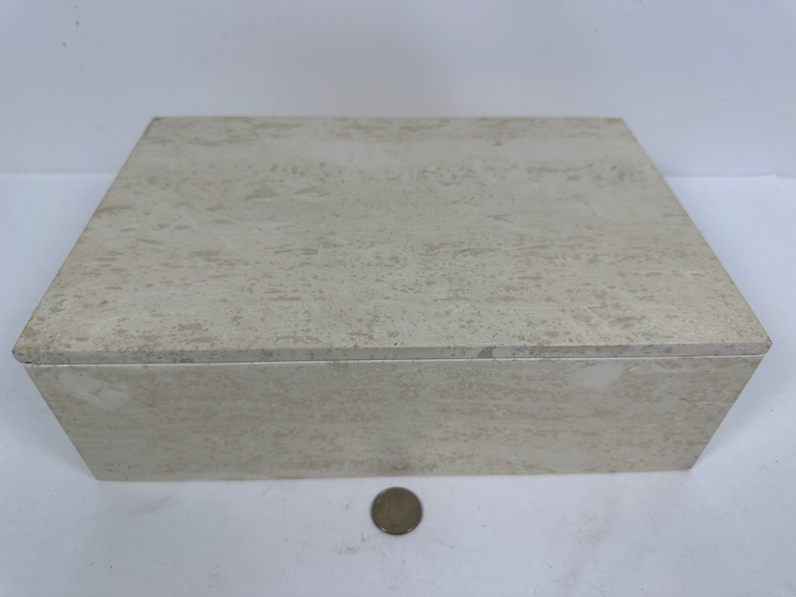 Vintage Solid Travertine Box 12W X 8D X 4H [Photo 4]