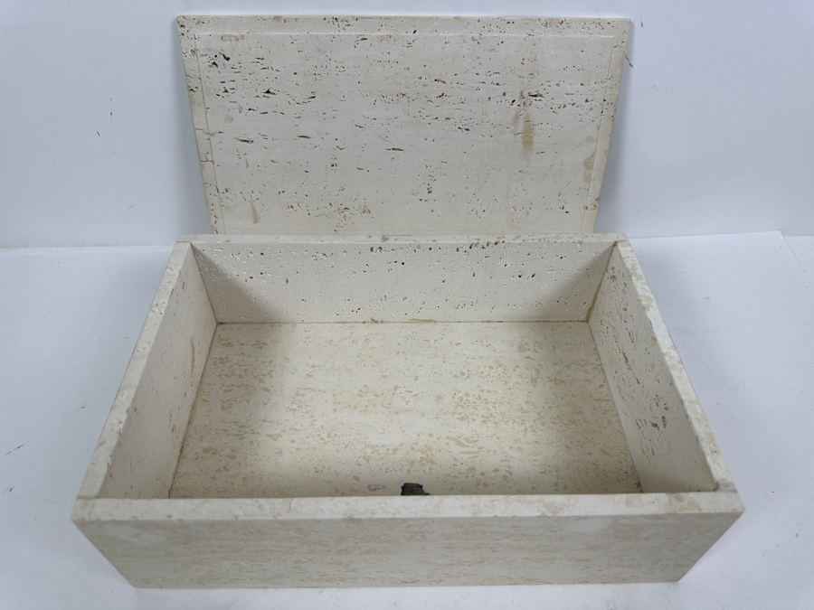 Vintage Solid Travertine Box 12W X 8D X 4H [Photo 8]