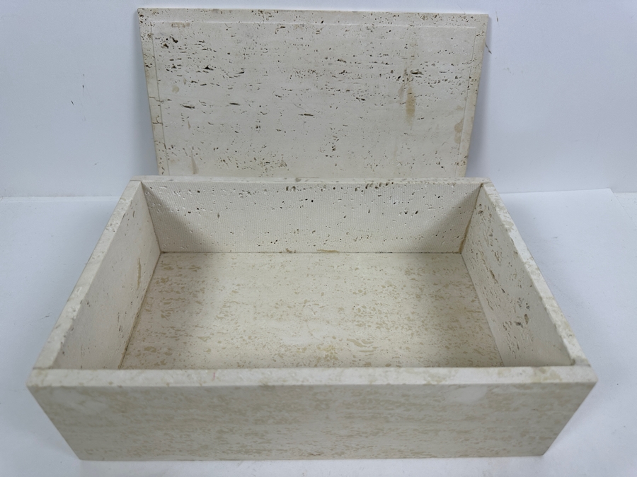 Vintage Solid Travertine Box 12W X 8D X 4H [Photo 7]