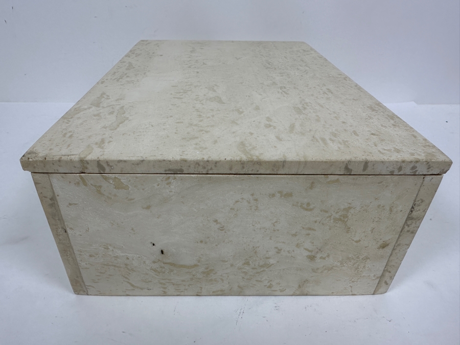 Vintage Solid Travertine Box 12W X 8D X 4H [Photo 6]