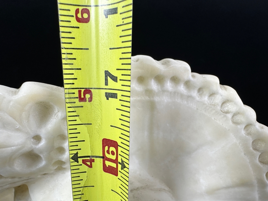 Stunning Carved Alabaster Bust Of A Young Woman Artist Signed 10W X 17.5H [Photo 16]