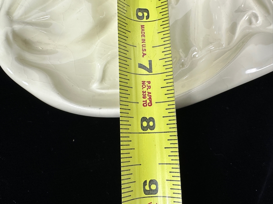 Vintage White Cermaic Pin-Up Girl Trinket Dish By G. P. 11W X 8D [Photo 9]