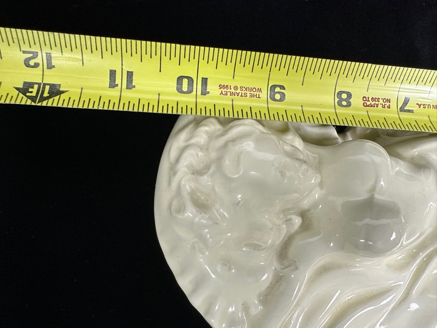 Vintage White Cermaic Pin-Up Girl Trinket Dish By G. P. 11W X 8D [Photo 8]