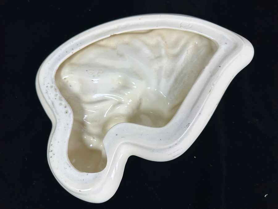 Vintage White Cermaic Pin-Up Girl Trinket Dish By G. P. 11W X 8D [Photo 7]