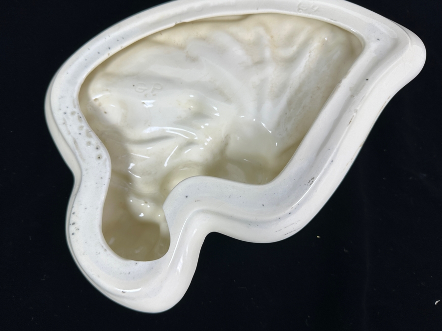 Vintage White Cermaic Pin-Up Girl Trinket Dish By G. P. 11W X 8D [Photo 6]