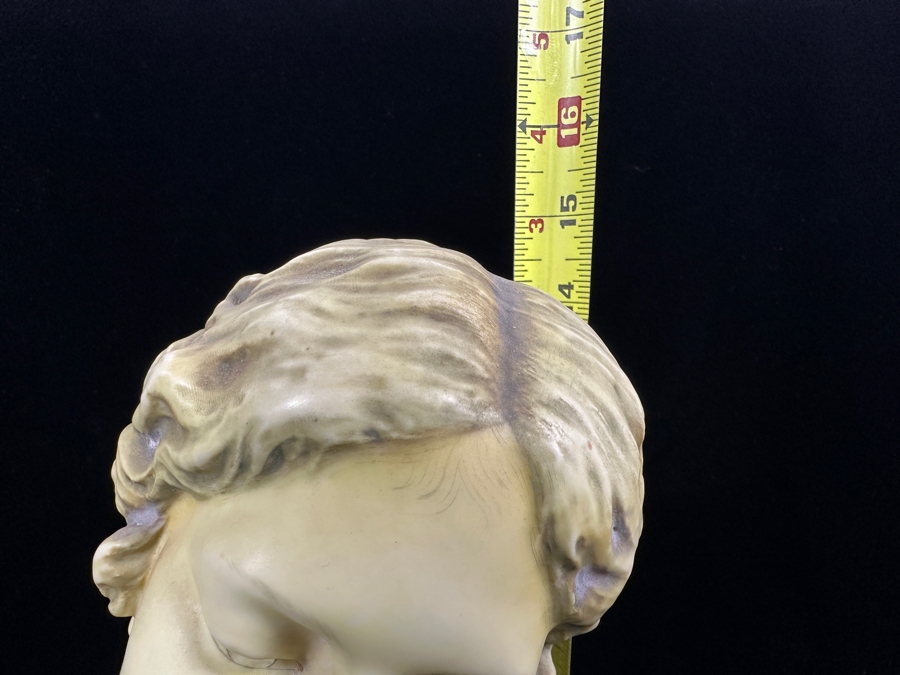 Stunning RStK Amphora Porcelain Turn Teplitz Bohemia Art Nouveau Bust Woman Made in Austria 15'H (See Photos For Several Chips To Flowers) [Photo 24]