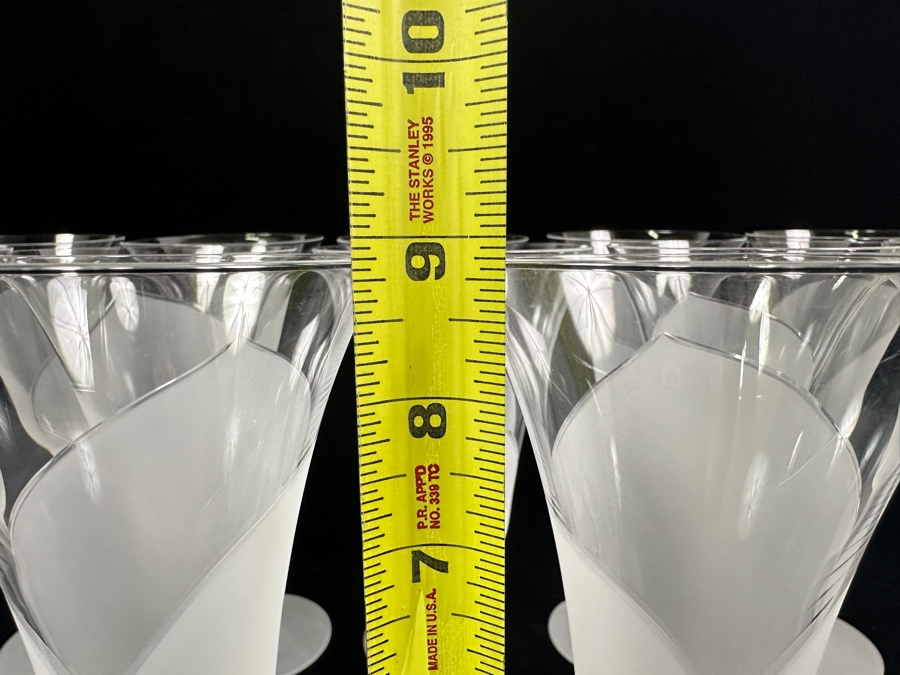 (14) Sasaki Hana Clear Frosted Lily Stemware Glasses Water Goblets 8 7/8H Replacements Value $419 [Photo 7]