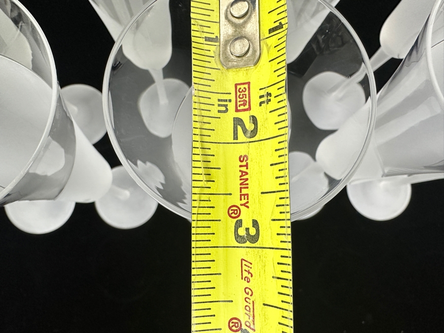 (11) Sasaki Hana Clear Frosted Lily Stemware Champagne Flutes Glasses 9 5/8H X 2.75W Replacements Value $439 [Photo 7]