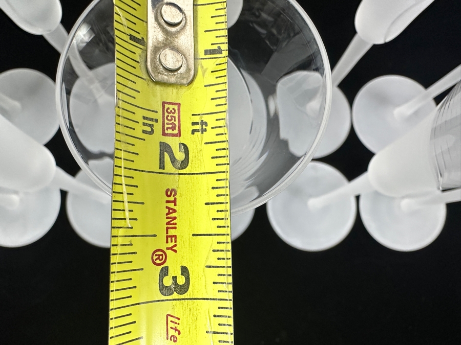 (12) Sasaki Hana Clear Frosted Lily Stemware Champagne Flutes Glasses 9 5/8H X 2 3/8W Replacements Value $479 [Photo 7]