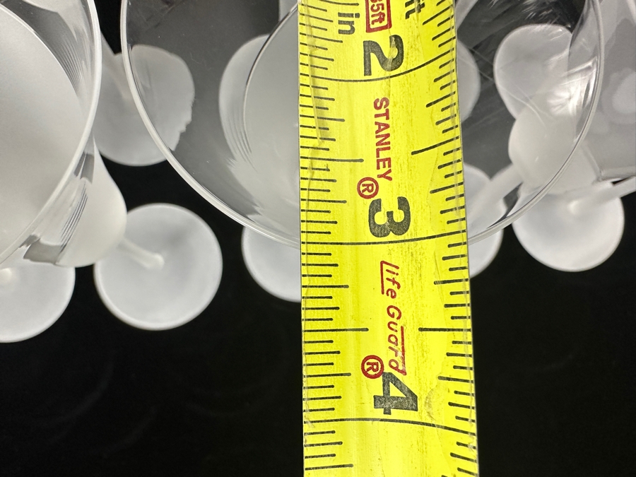 (11) Sasaki Hana Clear Frosted Lily Stemware Wine Glasses 7.75H X 3 1/8W Replacements Value $329 [Photo 8]