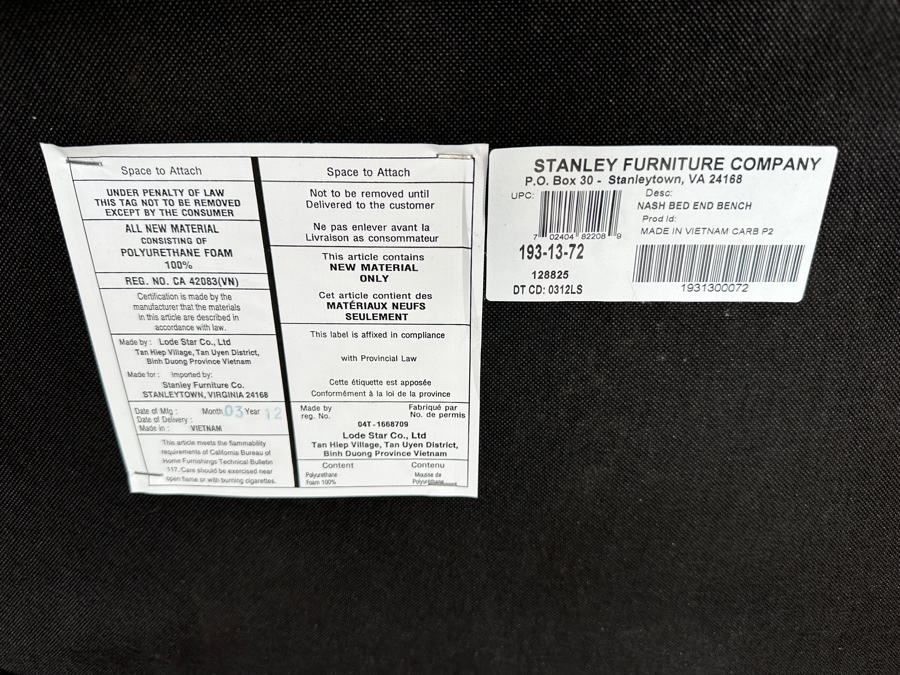 Just Added - Stanley Furniture Company Bench 53W X 18D X 21H [Photo 6]