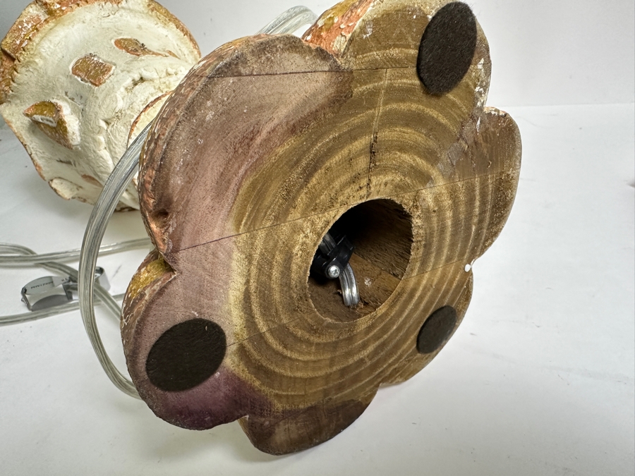 Just Added - Pair Of Stunning Painted Wooden Table Lamps With Tanner Kenzie Shades 30'H [Photo 3]