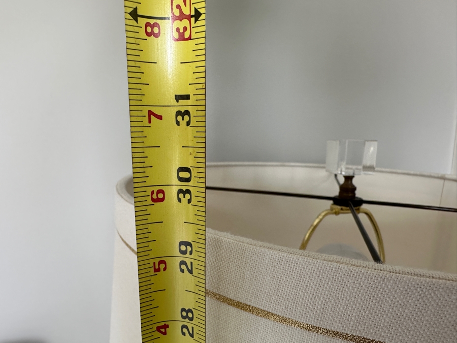 Just Added - Pair Of Stunning Painted Wooden Table Lamps With Tanner Kenzie Shades 30'H [Photo 14]