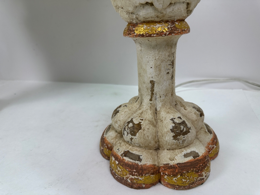 Just Added - Pair Of Stunning Painted Wooden Table Lamps With Tanner Kenzie Shades 30'H [Photo 18]