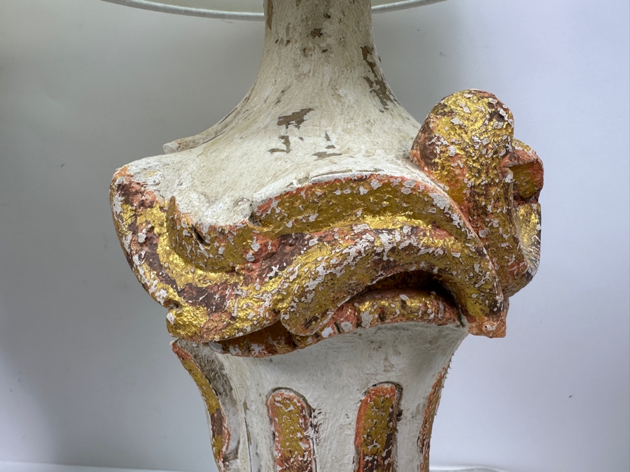 Just Added - Pair Of Stunning Painted Wooden Table Lamps With Tanner Kenzie Shades 30'H [Photo 17]