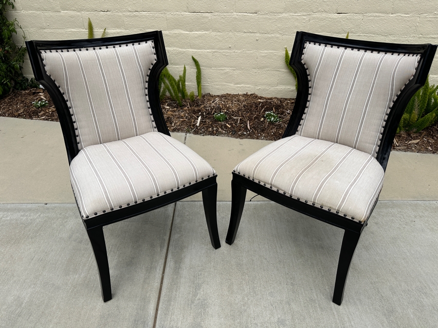 Just Added - Pair Of Custom Wooden Occasional Side Chairs [Photo 5]