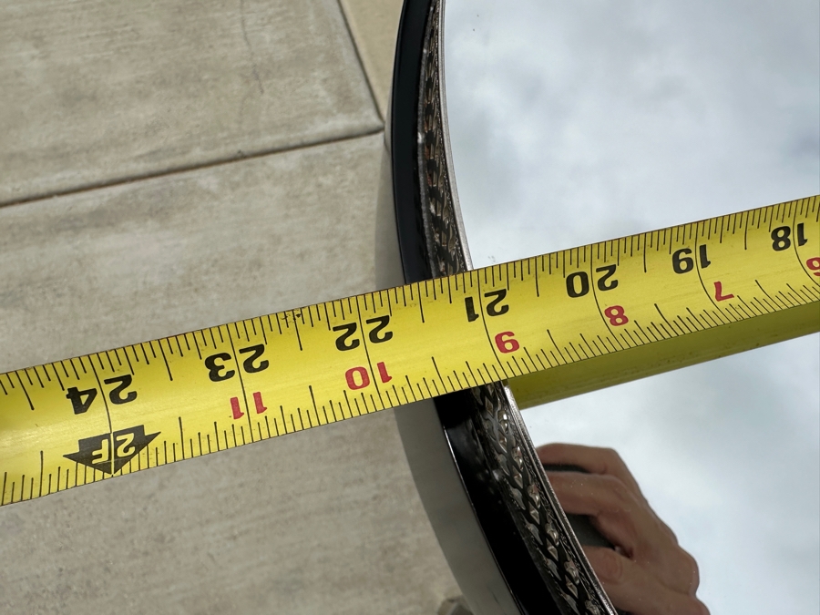 Just Added - Round Black End Table With Mirrored Top 21W X 26H [Photo 4]