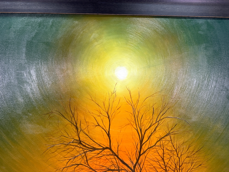 Just Added - Original Artist Signed Painting On Canvas Quoting Scripture Of Philippians 4:5 'Let your gentleness be known to men. The Lord is at hand.' Artist Signed Lower Right 32.5W X 38.5H Framed 38 X 43 [Photo 2]