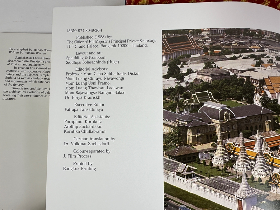 Just Added - First Edition Hardcover Book With Slipcase The Grand Palace Produced In A Limited Edition By The Office Of His Majesty's Principal Private Secretary Bangkok, Thailand [Photo 5]