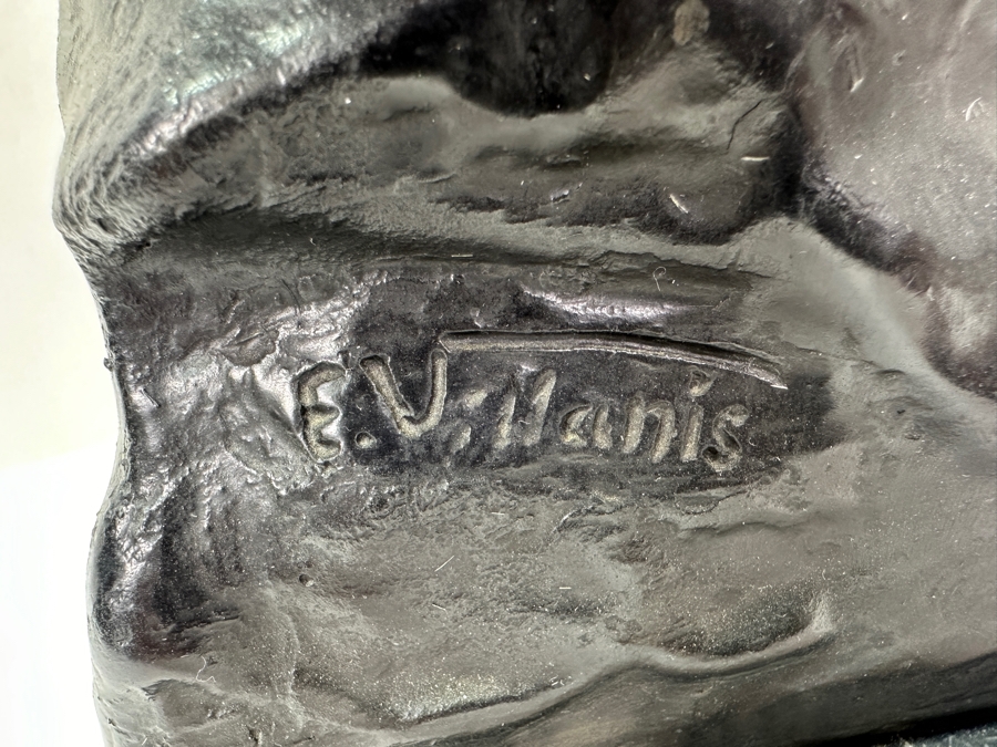 Emmanuel Villanis (1858-1914, French) Bronze Bust Titled Iris On Marble Base 22'H [Photo 14]