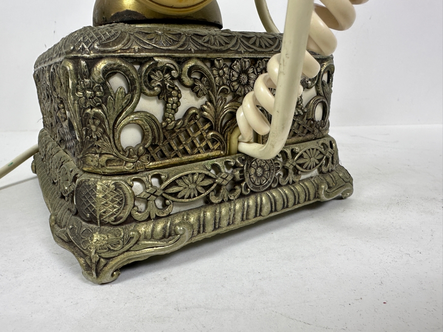 Vintage 1967 United States Telephone Company Brass Rotary Phone US-4 Model From Illinois Bell 10W X 9H [Photo 10]