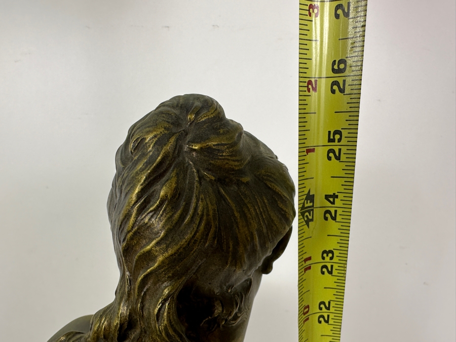 Jean-Baptiste Germain (1841-1910, French) Rare French Art Nouveau Gilt Bronze Sculpture Signed 'Germain JB  - Exposition Paris 1900' 26'H Weighs 31.0lbs [Photo 22]