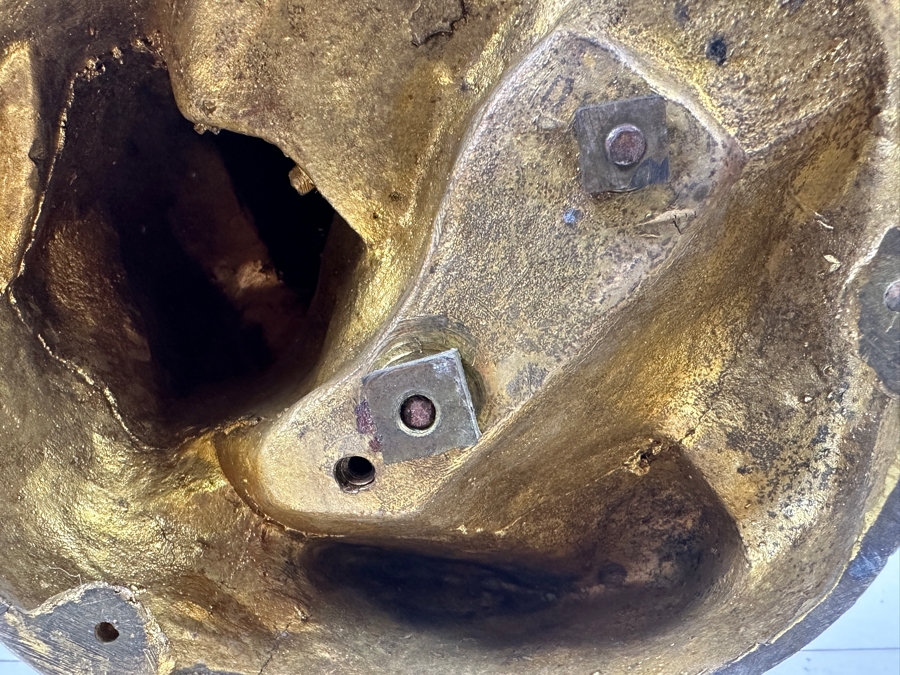 Jean-Baptiste Germain (1841-1910, French) Rare French Art Nouveau Gilt Bronze Sculpture Signed 'Germain JB  - Exposition Paris 1900' 26'H Weighs 31.0lbs [Photo 25]