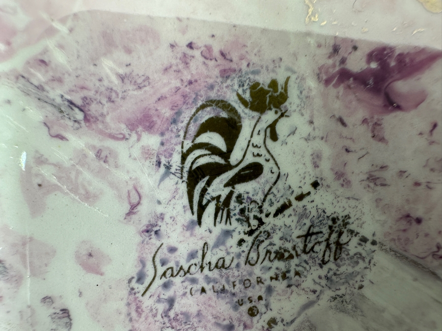 Vintage Mid-Century Sascha Brastoff California Pottery Serving Platter 18 X 14 [Photo 4]